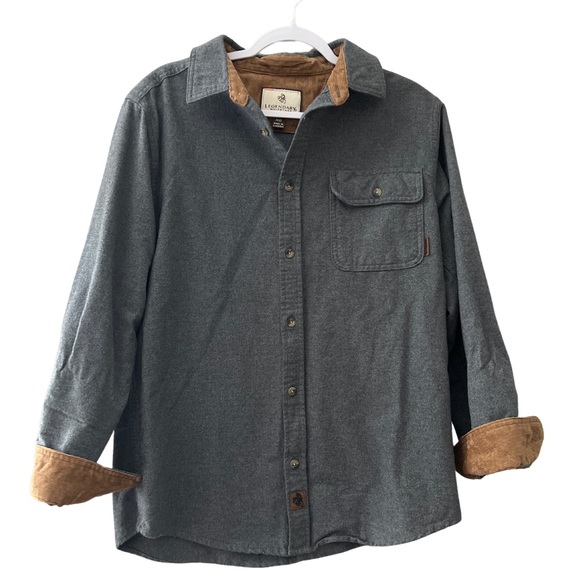 Legendary Whitetails Buck Camp Flannel Gray Shirt Men's Size MD - Picture 1 of 7